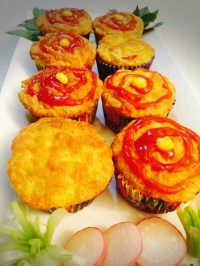 مافین سبزیجات با مرغ