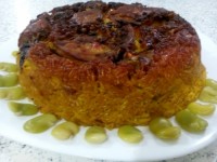 ته انداز مرغ زعفرونی و باقالی