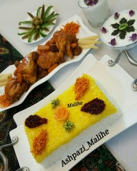 زرشک پلو با مرغ مجلسی