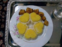 جوجه سوخاری با برنج قالبی