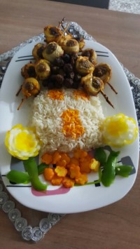 کباب دو رنگ رولی