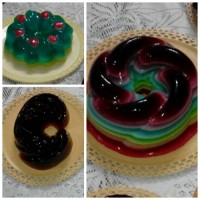 ژله شاه توت،رنگین کمونی،ژله وژله بستنی کیوی