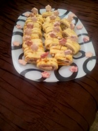 رولت مرغ و ژامبون ساده