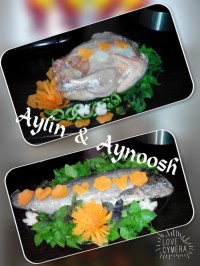 تزیین مرغ و ماهی واسه فریزر عروس