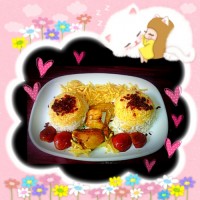 پلو زعفرونی با مرغ زعفرونی