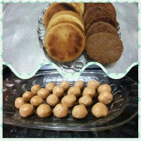 بیسکویت دو رنگ وشیرینی نخودچی