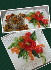 تزیین عدس پلو