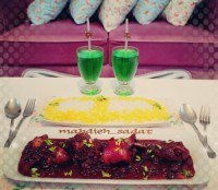 دستور پخت مرغ باسس آلبالویی