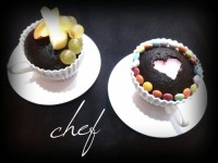 کاپ کیک فنجانی با تزیین گاناش