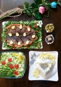 باقالی پلو با ماهی قزل آلا