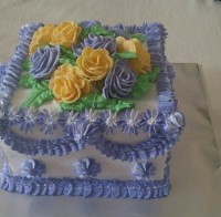 کیک سه لایه با کرم موزی