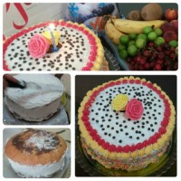 کیک با روکش خامه