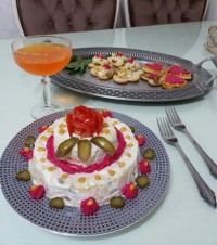 الویه طرح کیک دوطبقه و فینگر فود الویه