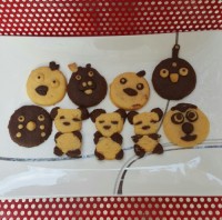 بیسکوییت دو رنگ مدل خرس پاندا