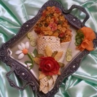 فارفاله با قارچ و اسفناج