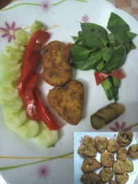 کتلت سیب زمینی با سبزیجات