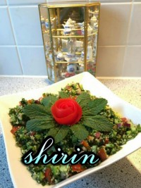 سالاد بلغور با سبزیجات تبوله