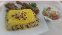 چلوماهیچه وسالاد شیرازی