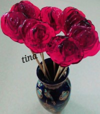 آب نبات چوبی من به شکل رز