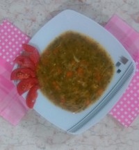 سوپ مرغ ساده با تزئین قلب