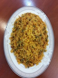 لوبیا پلو با گوشت چرخ کرده