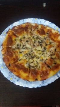 پیتزا قارچ و پنیر