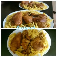 خوراک مرغ و سیب زمینی