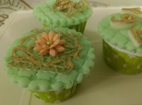 کاپ کیک شکلاتی با مغز شکلات جیپسی وتزیین فوندات