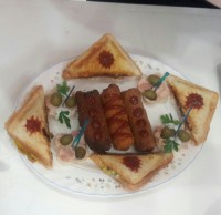 رول نان تست باژامبون و پنیر