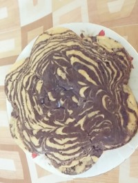 کیک زبرا دو رنگ