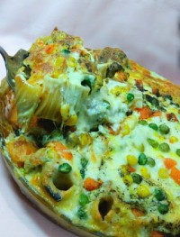 تورتلینی و سبزیجات