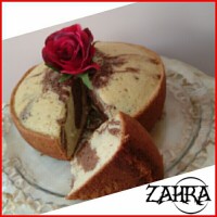 کیک اسفنجی دورنگ