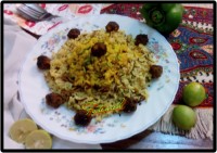 رشته پلو با گوشت