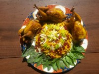 بلدرچین بریان با زرشک پلو