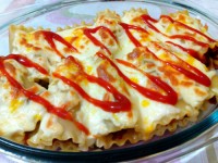 رول لازانیا با سس گوجه