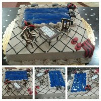 کیک با تم استخر