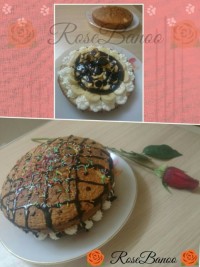 کیک ساده باروکش گاناش وفیلینگ موزوباترکریم