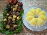 کباب نگینی و برنج زعفرانی