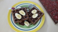 وافل موز وشکلات