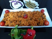 لوبیا پلو گیاهی