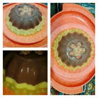 دسر کاسترد شکلاتی وزعفرانی