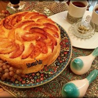 کیک برگردان شلیل