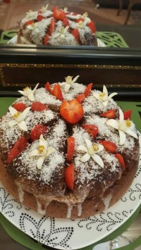 کیک شکلاتی نارگیلی