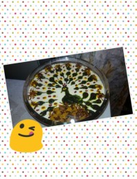 تزیین آش به شکل طاووس