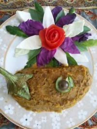 قلیه کدو حلوایی و عدس