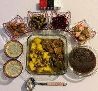 آبگوشت بز باش و مخلفاتش