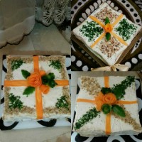 کیک مرغ با نون تست