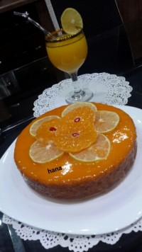 کیک پرتقالی با سس پرتقال