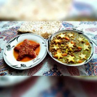 خوراک عدس و سیب زمینی