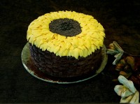 کیک شکلاتی طرح آفتابگردان